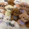 20 Handmade Fluffy Puppy Desktop Ornament, Mini Plush Dog Table Decor