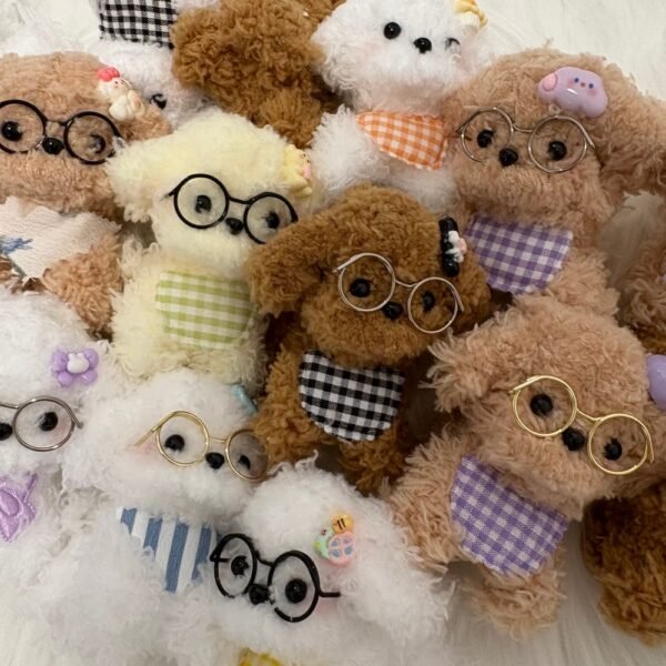 20 Handmade Fluffy Puppy Desktop Ornament, Mini Plush Dog Table Decor