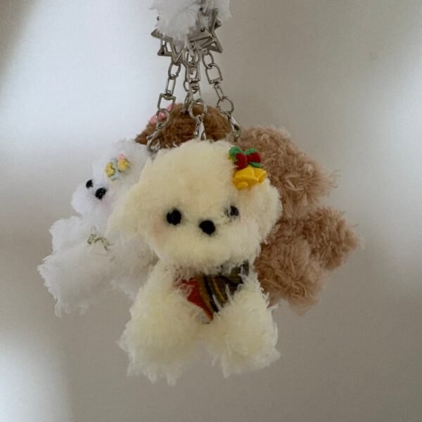 39 Handmade Pipe Cleaner Fluffy Puppy Keychain, Cute Mini Teddy Dog Bag Charm Aesthetic Kawaii Animal Pendant Gift for Girls