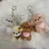 45 Handmade Pipe Cleaner Fluffy Puppy Keychain, Cute Mini Teddy Dog Bag Charm Aesthetic Kawaii Animal Pendant Gift for Girls
