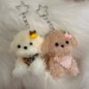 46 Handmade Pipe Cleaner Fluffy Puppy Keychain, Cute Mini Teddy Dog Bag Charm Aesthetic Kawaii Animal Pendant Gift for Girls