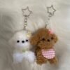 47 Handmade Pipe Cleaner Fluffy Puppy Keychain, Cute Mini Teddy Dog Bag Charm Aesthetic Kawaii Animal Pendant Gift for Girls