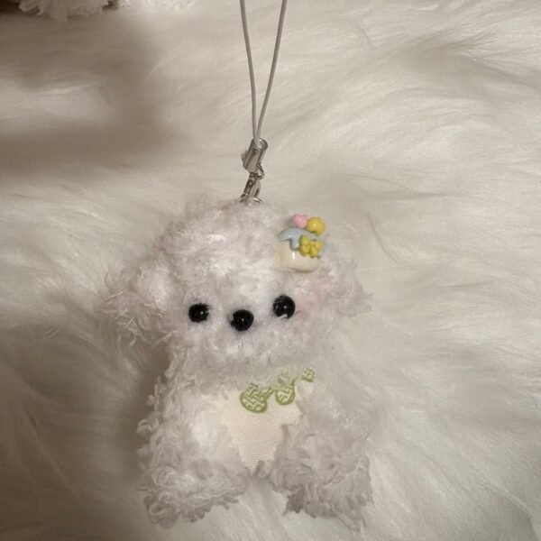 49 Handmade puppy phone charm plush dog keychain