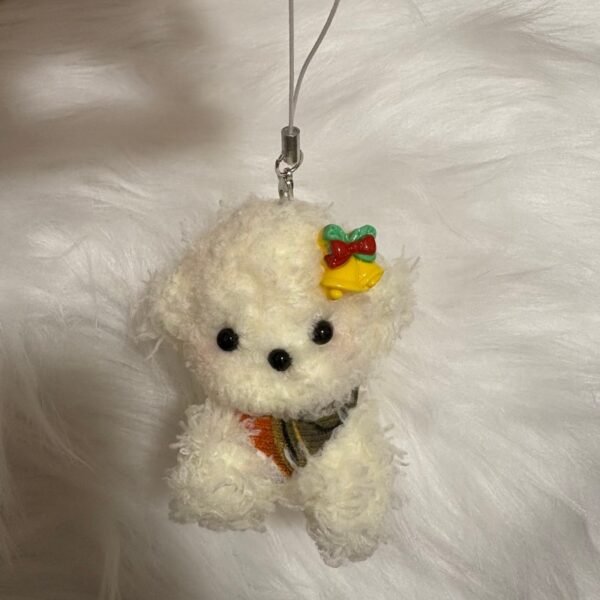 50 Handmade puppy phone charm plush dog keychain