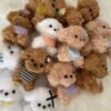 8 Handmade Fluffy Puppy Desktop Ornament, Mini Plush Dog Table Decor
