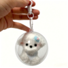 Handmade Pipe Cleaner Puppy Keychain with Clear Display Ball Cute Curly Teddy Dog Bag Charm