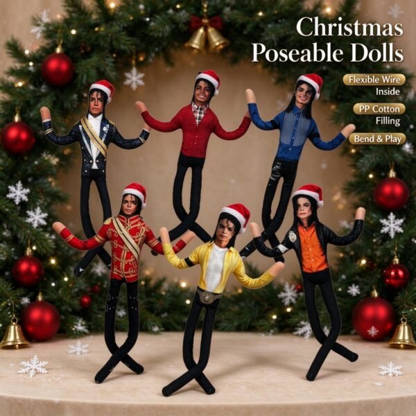 3 Michaell Pop Star Plush Doll Rock Action Figure Cartoon Soft Dolls, 6 pcs