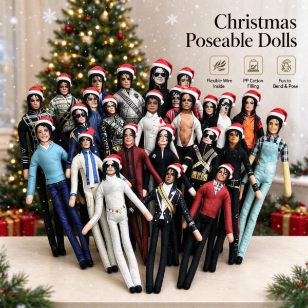 7 Michaell Pop Star Plush Doll Rock Action Figure Cartoon Soft Dolls, 6 pcs